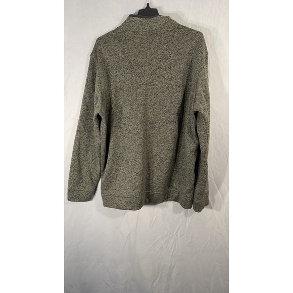 Eddie Bauer Sweater Men Fits XL Dark Gray Radiator Fleece Snap Mock Pullover - Picture 2 of 14